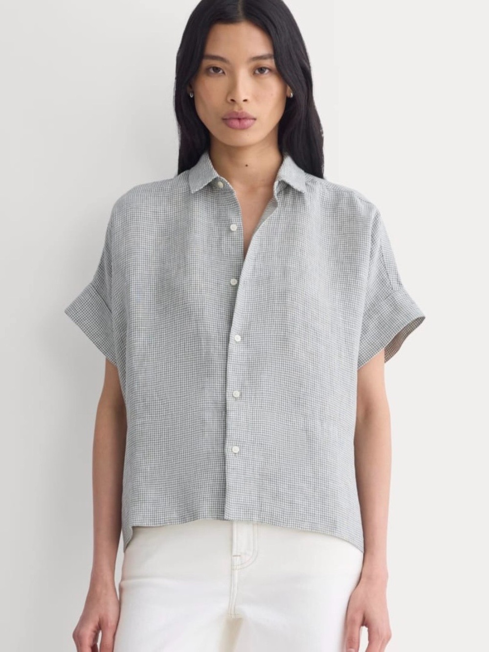 Everlane boxy linen shirt size 2 agave